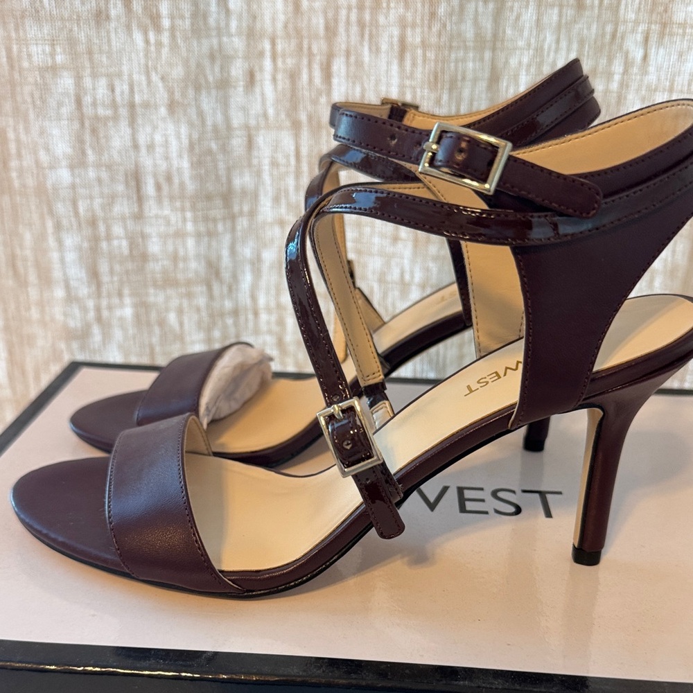 Nine West Wine Strappy Heels